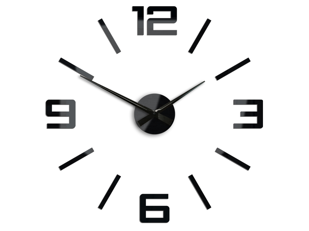 Moderní nástěnné hodiny SILVER XL BLACK HMCNH065-black